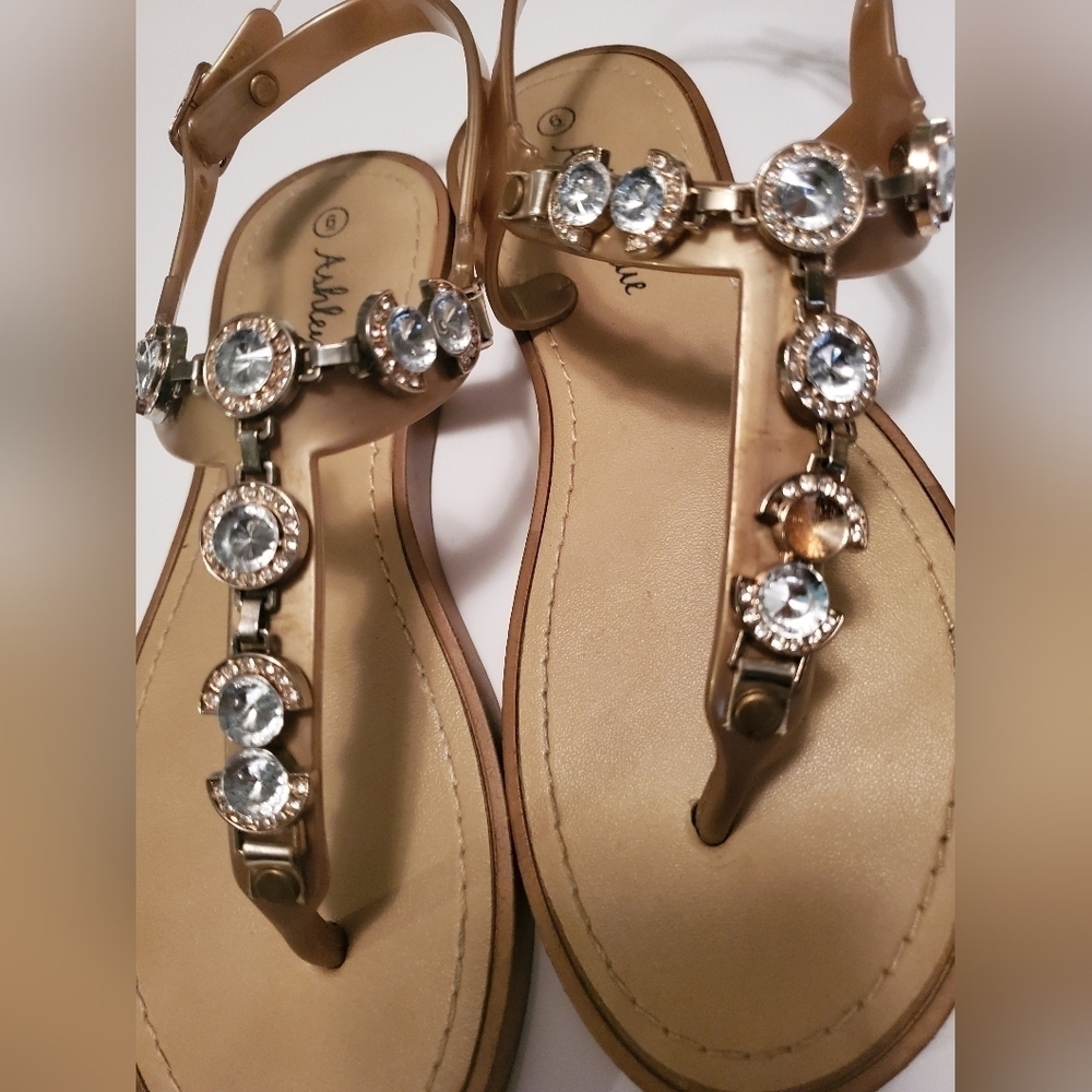 Ashley Blue women's sandals gold size 6 - Picture 5 of 5